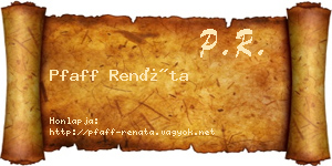 Pfaff Renáta névjegykártya